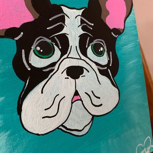 Frenchie Dog Acrylic Original Painting - Picture 2 of 5